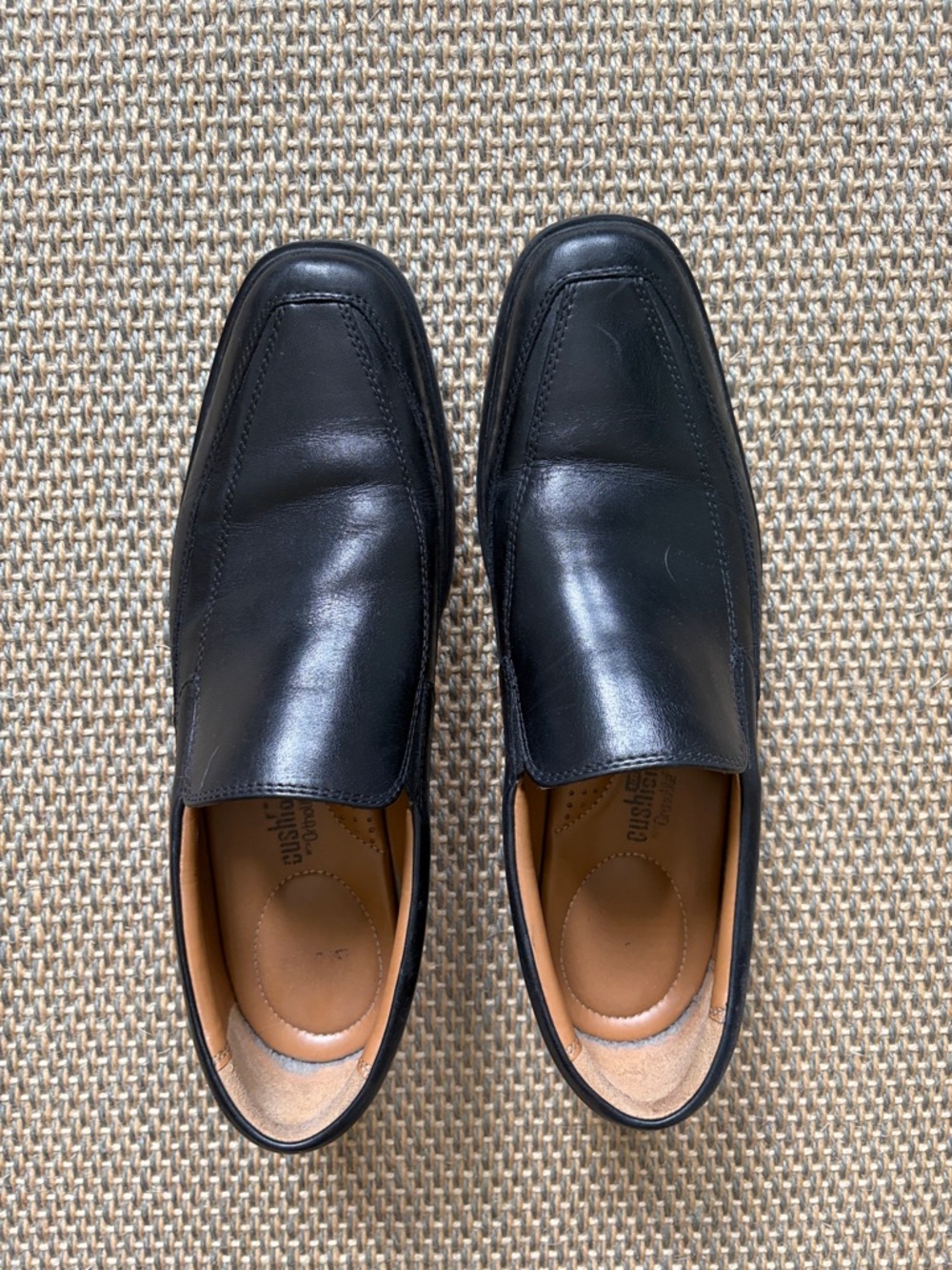 Clarks Black Leather Slip-On Loafers